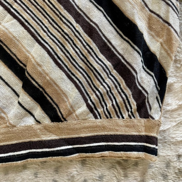 The Limited Diagonal Striped Tank Top in Black, White, and Tan - Picture 4 of 5